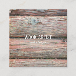 Wood Texture Style Design Square Business Card