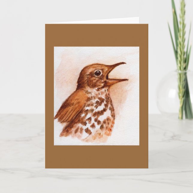 Wood Thrush -bird Note Card (Front)