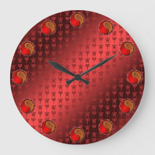 Wood Tiger Large Clock