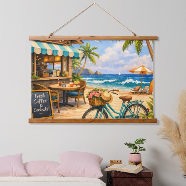 Wood Topped Beach Café Escape – Wall Tapestry (Bedroom)