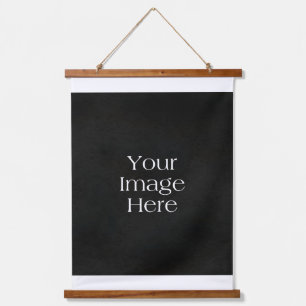 Wood Topped Tapestry Wall Hanging Art