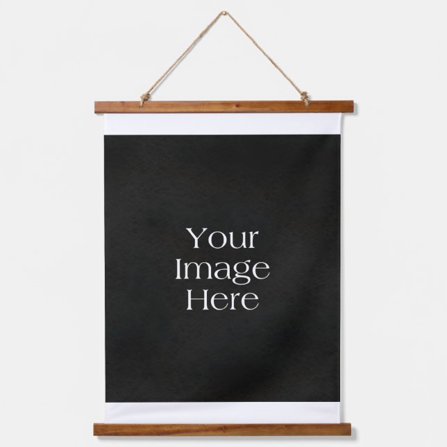 Wood Topped Tapestry Wall Hanging Art  (Front)