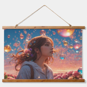 Wood Topped Wall Tapestry