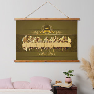 Wood Topped Wall Tapestry