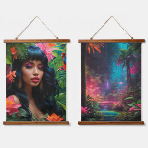 Wood Topped Wall Tapestry