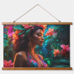 Wood Topped Wall Tapestry