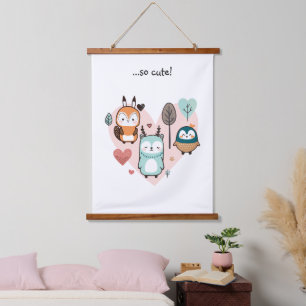 Wood Topped Wall Tapestry. Hanging Tapestry