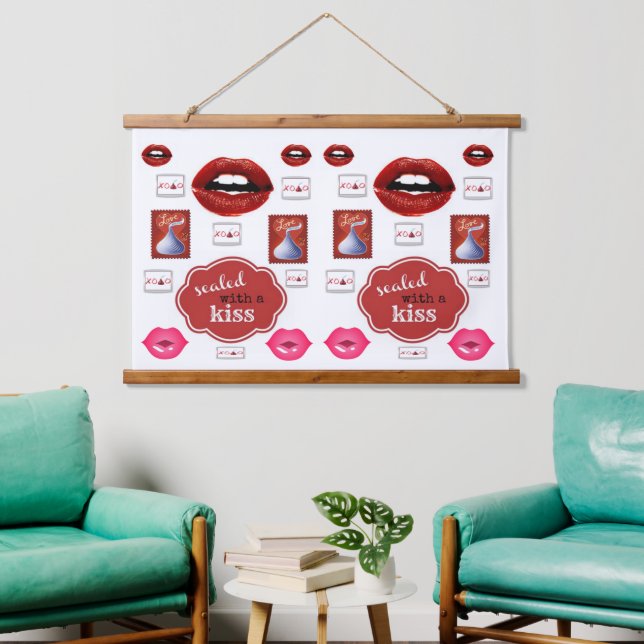 Wood Topped Wall Tapestry Lipstick Makeup  (Living Room)