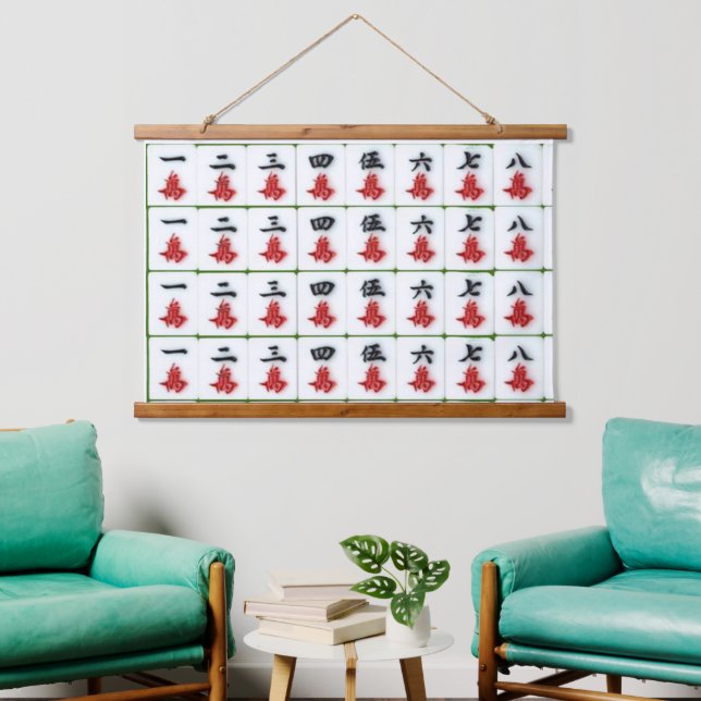 Wood Topped Wall Tapestry  Mahjong (Living Room)