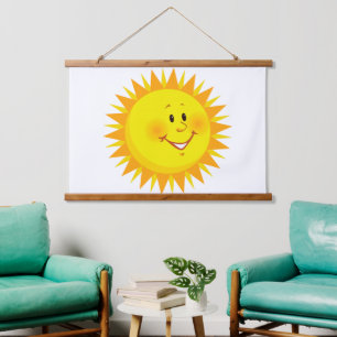 Wood Topped Wall Tapestry Sunshine