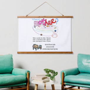 Wood Topped Wall Tapestry Where's Mum?