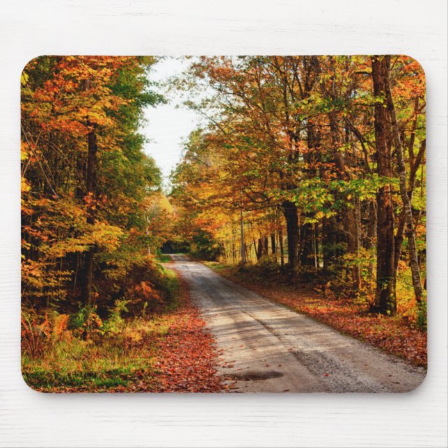 Wood trail with fall foliage mouse pad (Front)
