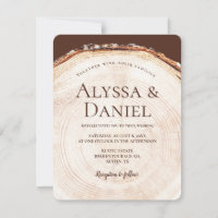 Wood Tree bark Rustic Wedding QR code