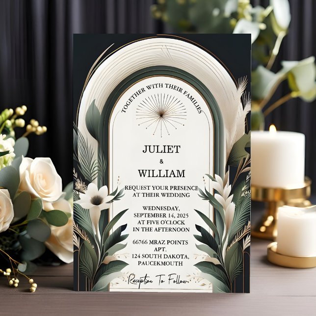 Wood Tree Forest Rustic Barn Farm Arch Wedding Invitation (Creator Uploaded)