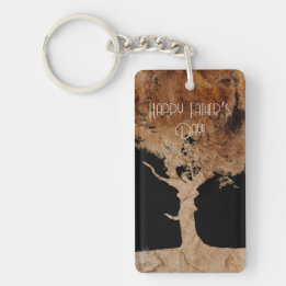 Wood tree key ring