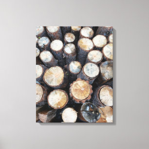wood tree logs original nature photograph  canvas print