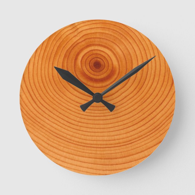 Wood tree rings round clock (Front)