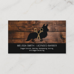 Wood Trim Animal Care Groomer Cleaner Business Card