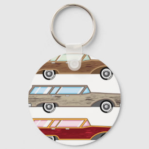 wood trim station wagon key ring