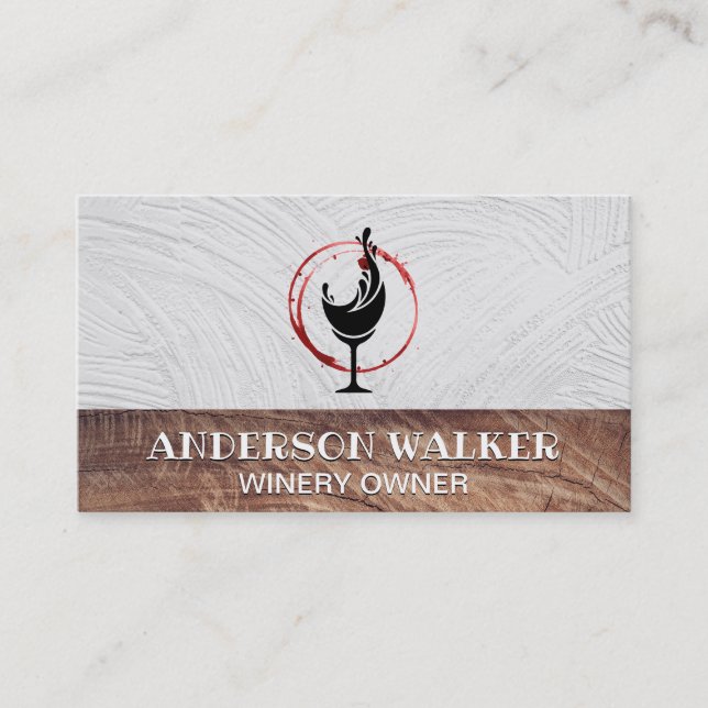 Wood Trim | Wine Stain Business Card (Front)