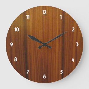 wood veneer dial large clock