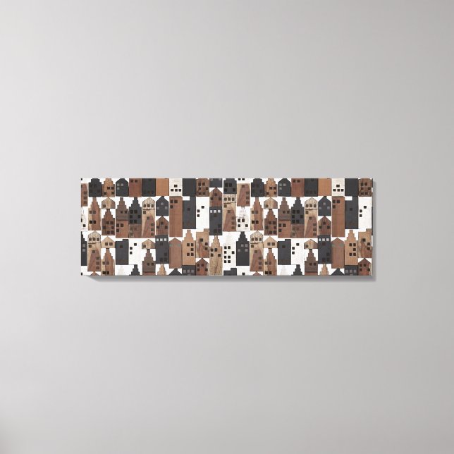 Wood village wrapped canvas (Front)