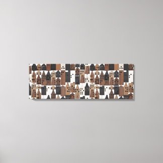 Wood village wrapped canvas
