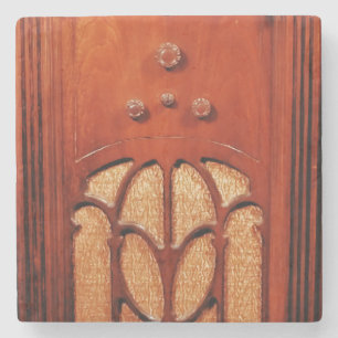 Wood vintage radio, beautiful,retro,chic,elegant,b stone coaster
