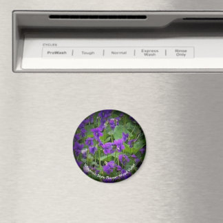 Wood Violet Spotlight Wisconsin State Flower Round Magnet
