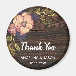 Wood Wedding Thank You Favour Magnet
