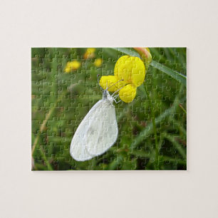 Wood White Butterfly Photo Puzzle with Gift Box