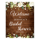 Wood & White Roses Greenery Bridal Shower Welcome