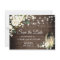 Wood White Roses Rustic Wedding Save the Date