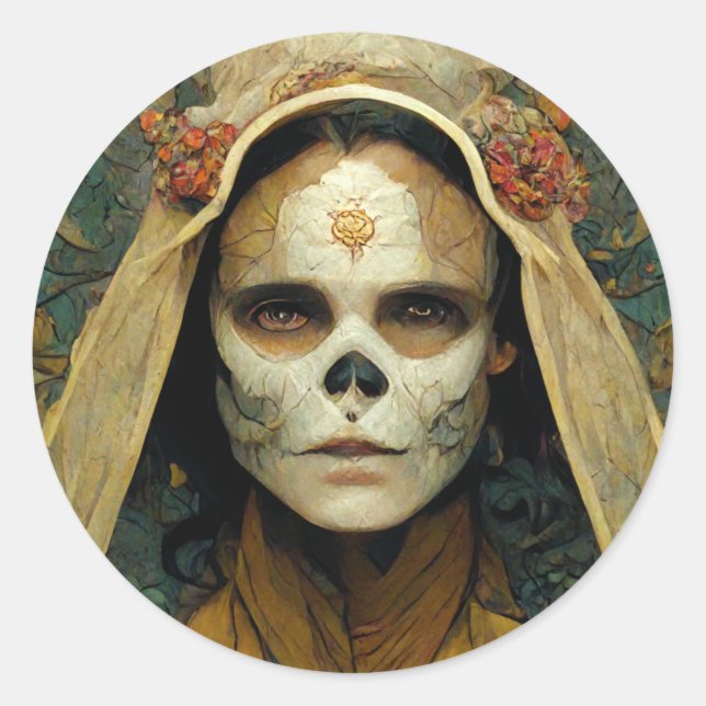 Wood Witch 1 Fantasy Classic Round Sticker (Front)