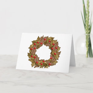 Wood Wreath Holiday Card