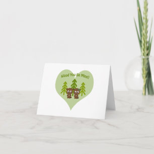 Wood You Be Mine Beavers Holiday Card