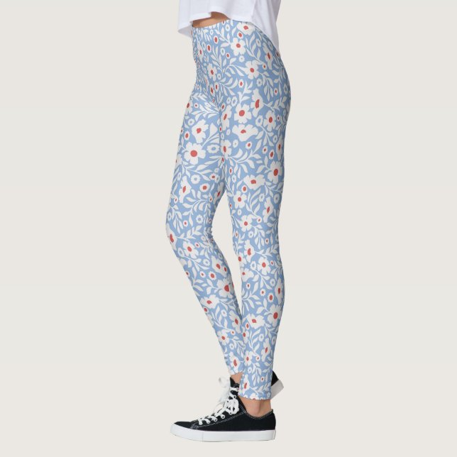 Woodblock Floral Pattern Leggings (Left)