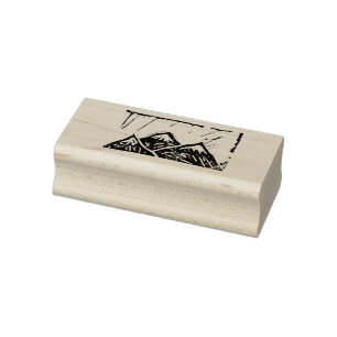 Woodblock Mountain Stamp