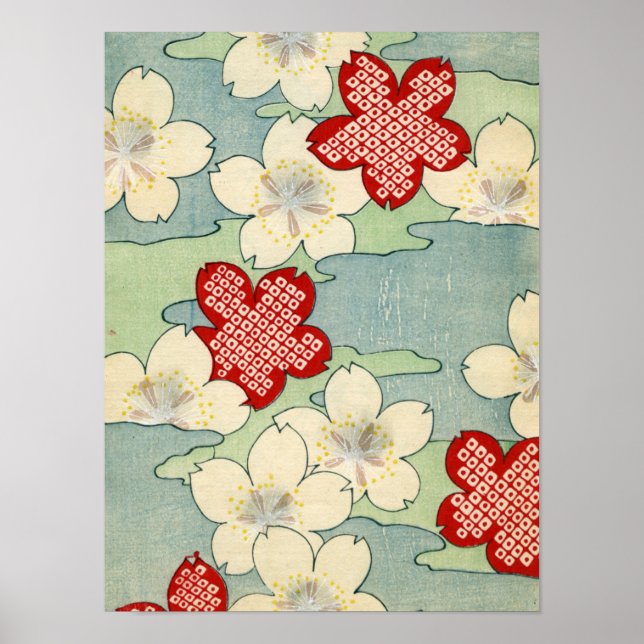 Woodblock Print of Dogwood Blossoms (Front)