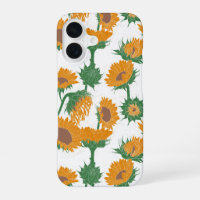 Woodblock Print Sunflower orange