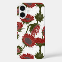 Woodblock Print Sunflower red