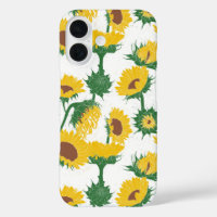 Woodblock Print Sunflower yellow