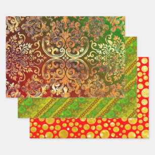 Woodbury, Agra Batik, and Hot Dots Wrapping Paper Sheet
