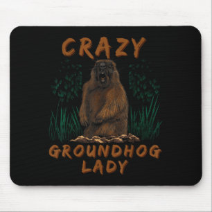 Woodchuck Crazy Groundhog Rodent Ground Squirrel Mouse Pad