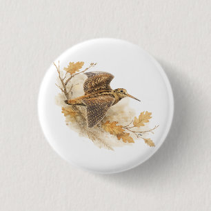 Woodcock  3 cm round badge