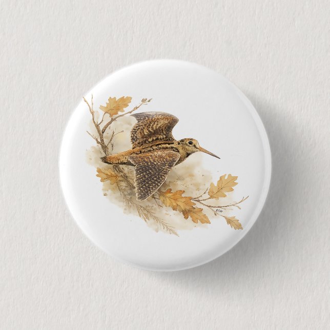 Woodcock  3 cm round badge (Front)