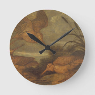 Woodcock at Dusk, c.1676 (oil on canvas) Round Clock