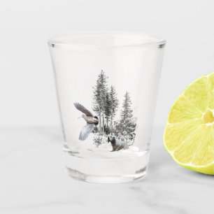 Woodcock hunting shot glass
