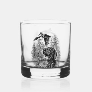 Woodcock Hunting Whiskey Glass