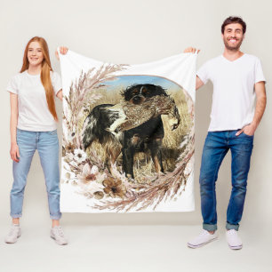 Woodcock hunting with Brittany Spaniel   Fleece Blanket
